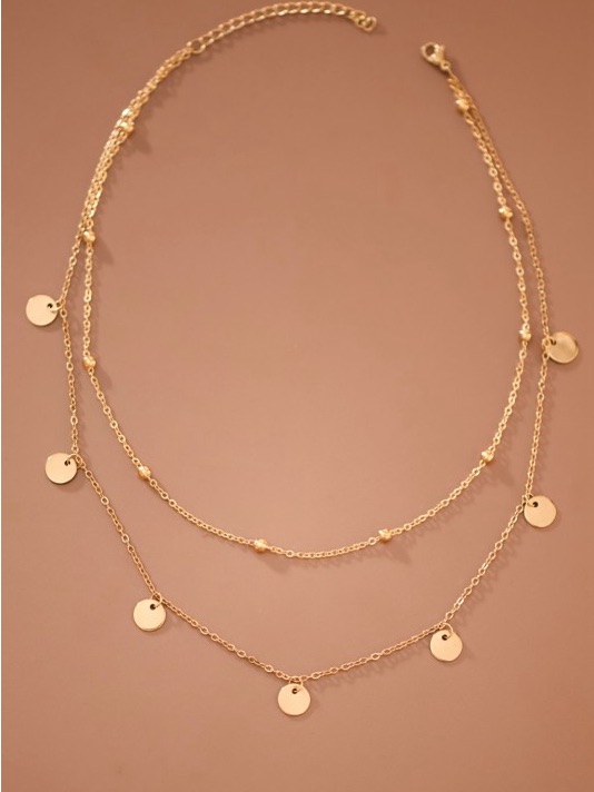 Layered Disc Chain Necklace
